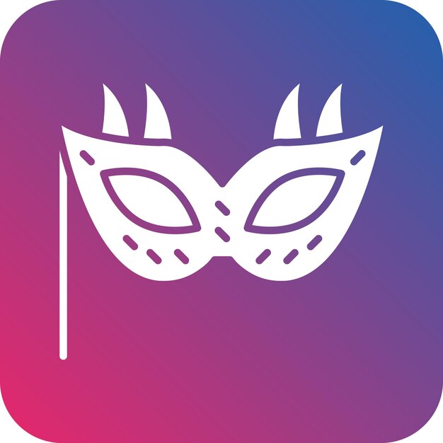 Diseño vectorial del estilo del icono de la máscara de Año Nuevo