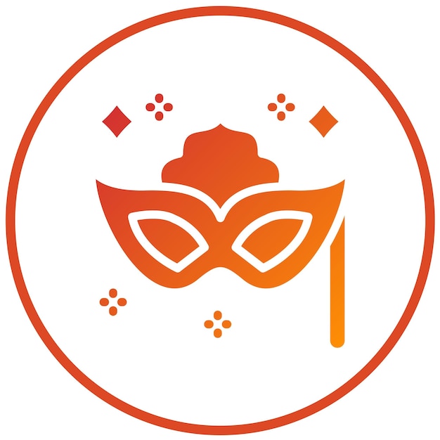 Diseño vectorial del estilo del icono de la máscara de Año Nuevo