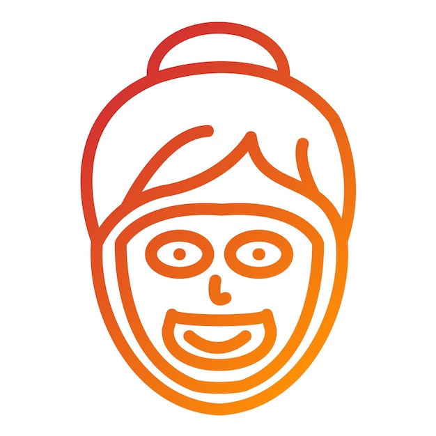 Diseño vectorial del estilo del icono de la máscara facial