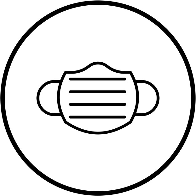 Diseño vectorial del estilo del icono de la máscara facial