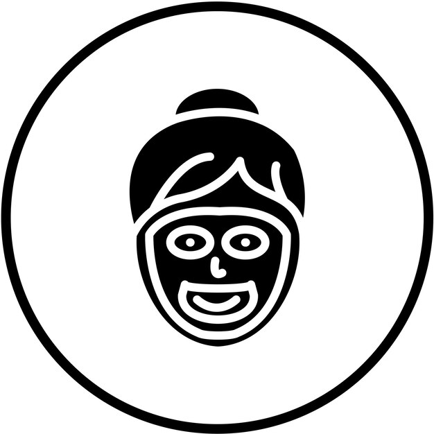 Diseño vectorial del estilo del icono de la máscara facial