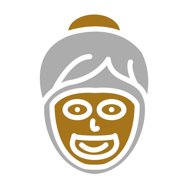 Diseño vectorial del estilo del icono de la máscara facial