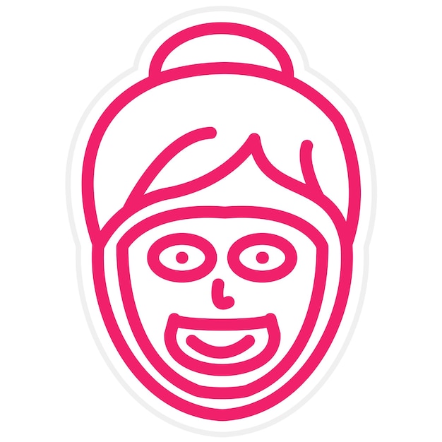 Diseño vectorial del estilo del icono de la máscara facial