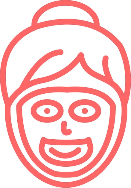 Diseño vectorial del estilo del icono de la máscara facial