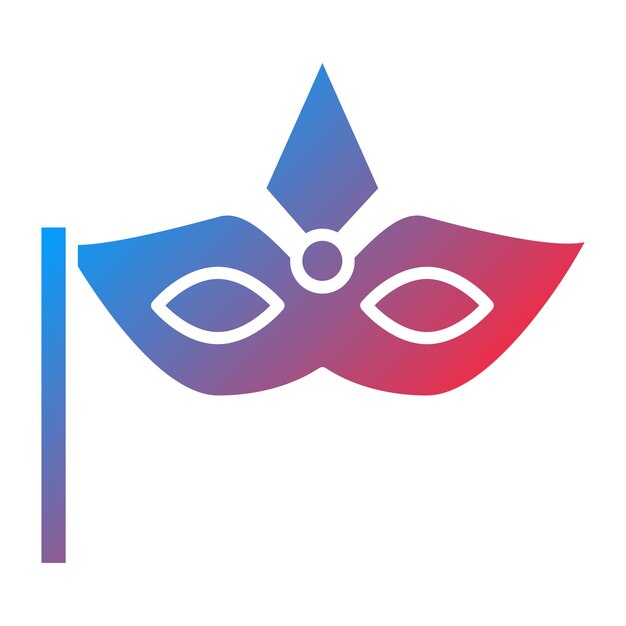 Diseño vectorial del estilo del icono de la máscara de la fiesta