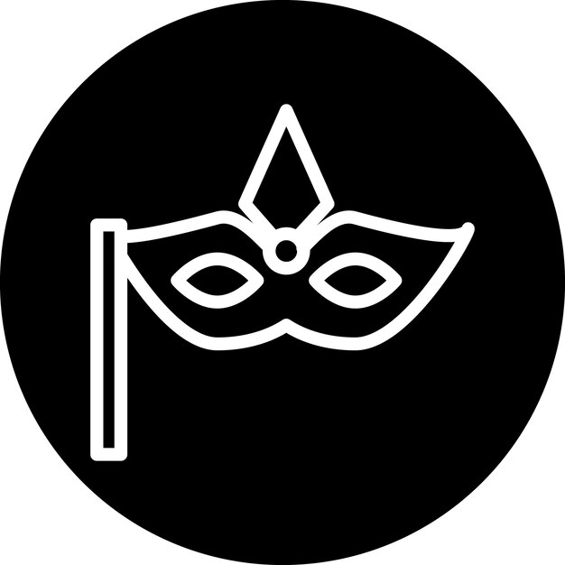 Diseño vectorial del estilo del icono de la máscara de la fiesta