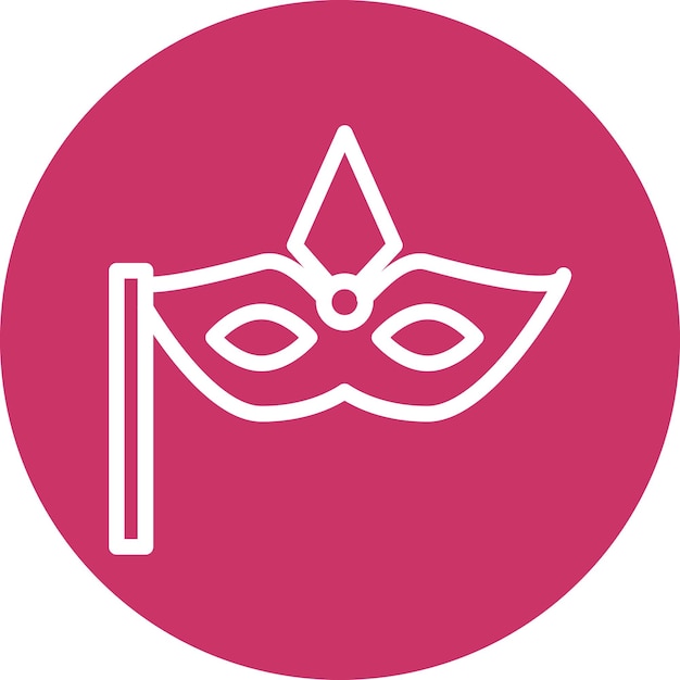 Diseño vectorial del estilo del icono de la máscara de la fiesta