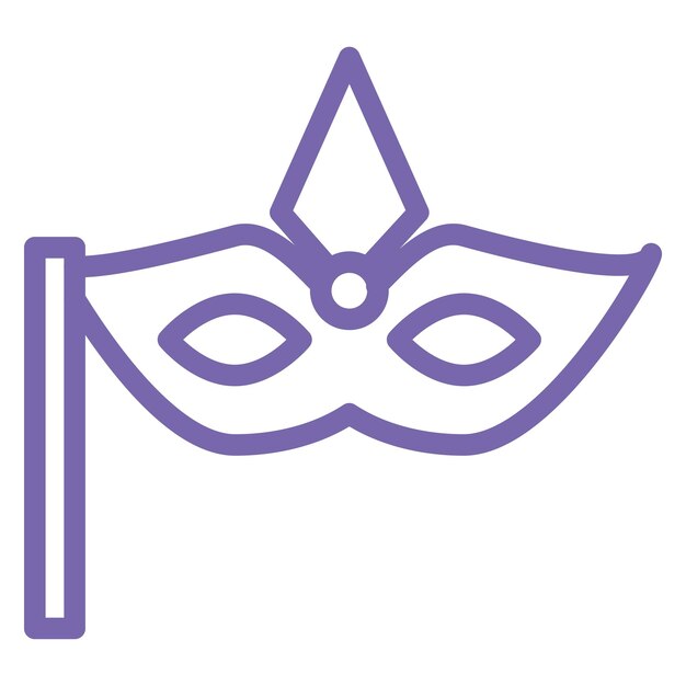 Diseño vectorial del estilo del icono de la máscara de la fiesta