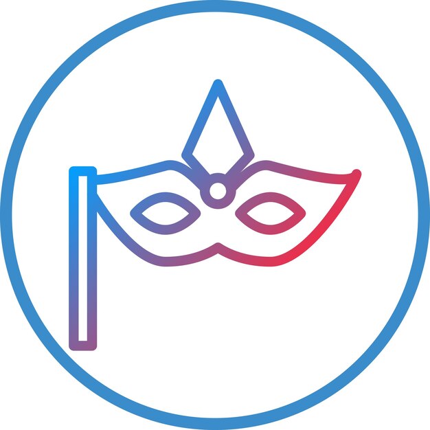 Diseño vectorial del estilo del icono de la máscara de la fiesta