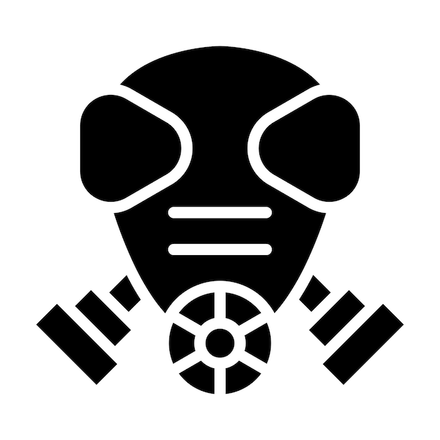 Diseño vectorial del estilo del icono de la máscara de gas