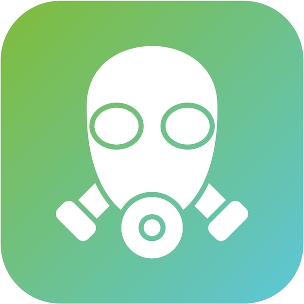 Diseño vectorial del estilo del icono de la máscara de gas