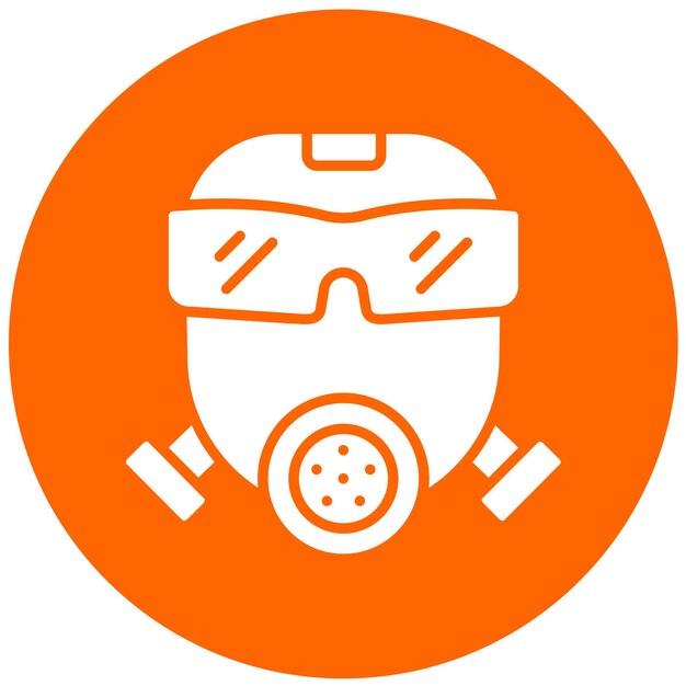 Diseño vectorial del estilo del icono de la máscara de gas