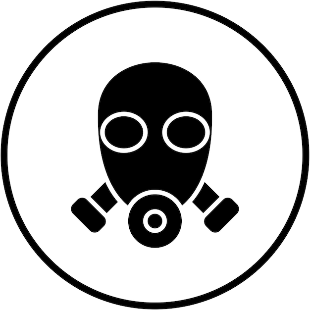 Diseño vectorial del estilo del icono de la máscara de gas