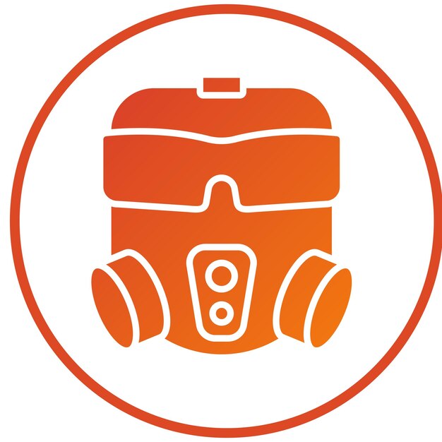 Diseño vectorial del estilo del icono de la máscara de gas