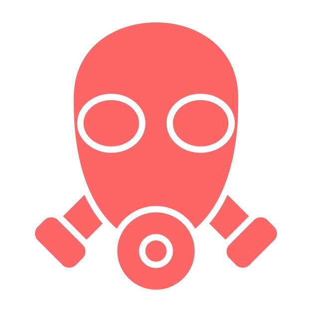 Diseño vectorial del estilo del icono de la máscara de gas