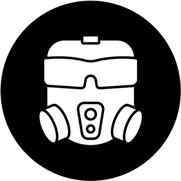 Diseño vectorial del estilo del icono de la máscara de gas
