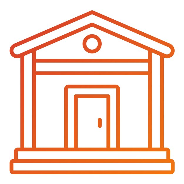 Diseño vectorial del estilo del icono del mausoleo