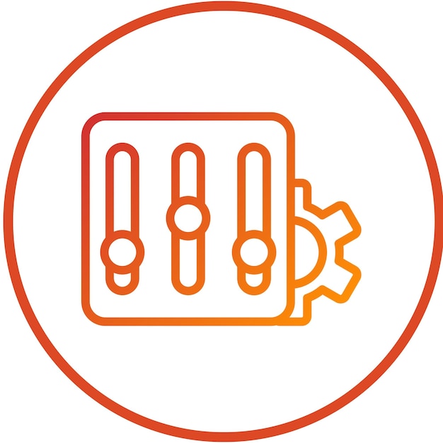 Diseño vectorial Estilo del icono de mayor control
