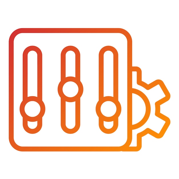 Diseño vectorial Estilo del icono de mayor control
