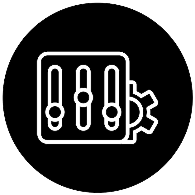 Diseño vectorial Estilo del icono de mayor control