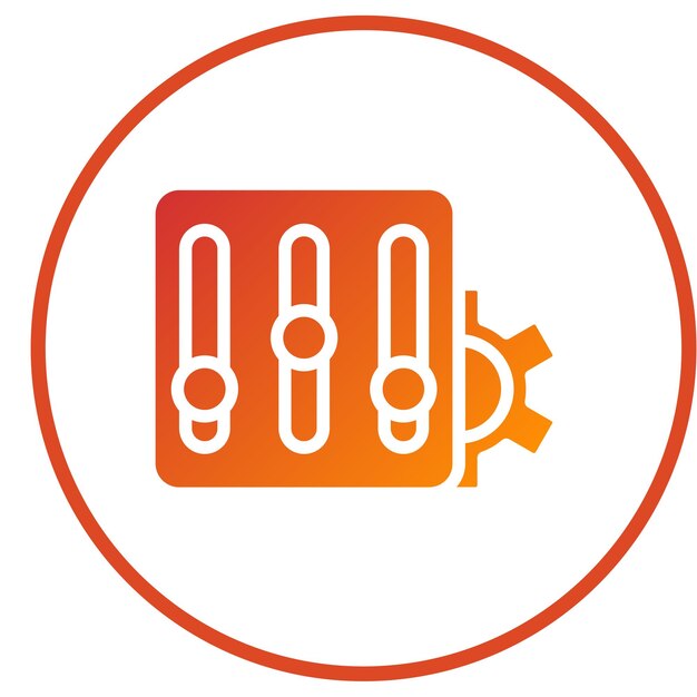 Diseño vectorial Estilo del icono de mayor control