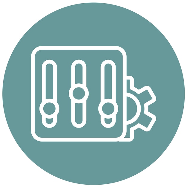 Diseño vectorial Estilo del icono de mayor control