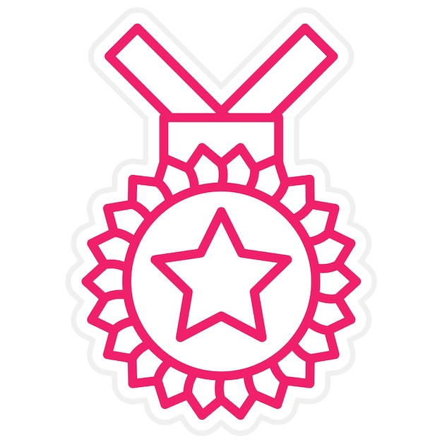 Diseño vectorial Estilo del icono de la medalla de bronce