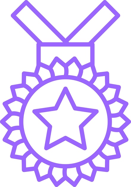 Diseño vectorial Estilo del icono de la medalla de bronce