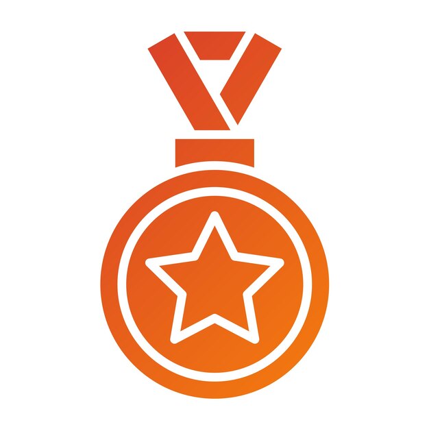 Diseño vectorial Estilo del icono de la medalla de oro