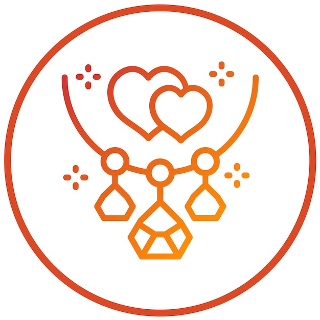 Diseño vectorial Estilo del icono del medallón de boda