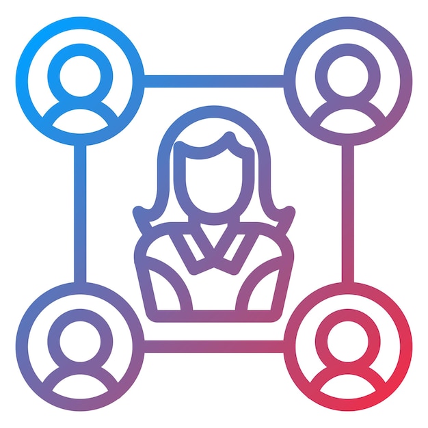 Diseño vectorial Estilo del icono del mediador intermedio