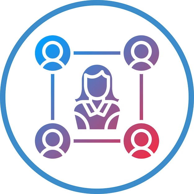 Diseño vectorial Estilo del icono del mediador intermedio