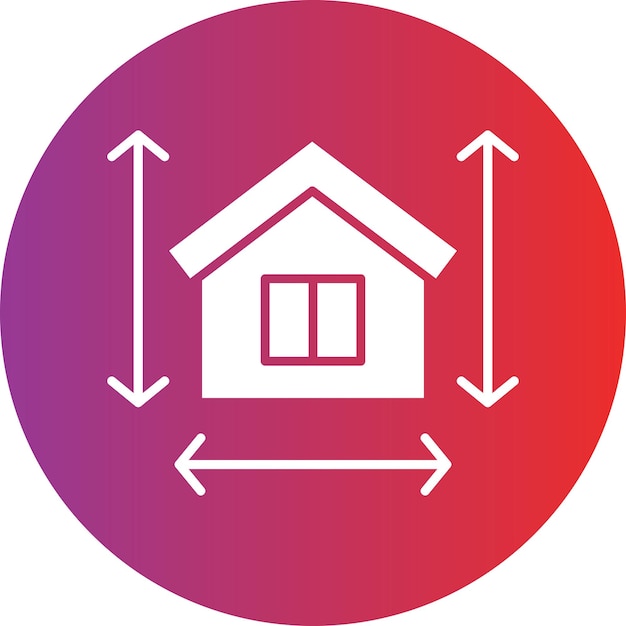Diseño vectorial Estilo del icono de medición de la casa