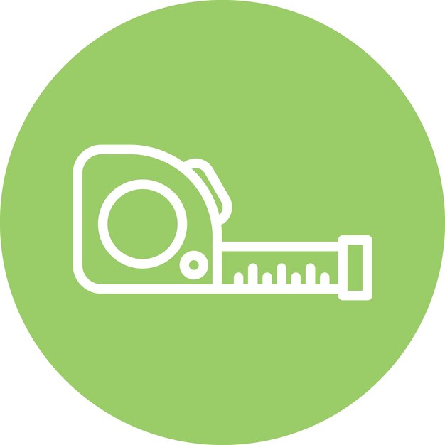 Diseño vectorial Estilo del icono de medición de la cinta