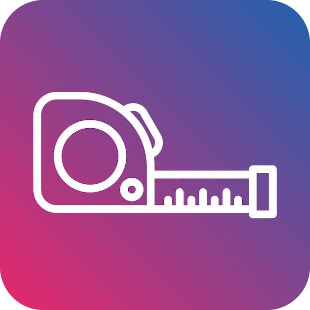 Diseño vectorial Estilo del icono de medición de la cinta
