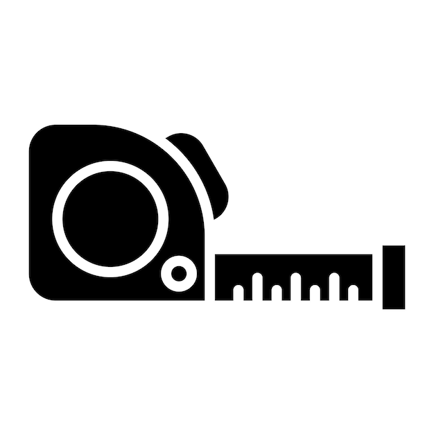 Diseño vectorial Estilo del icono de medición de la cinta
