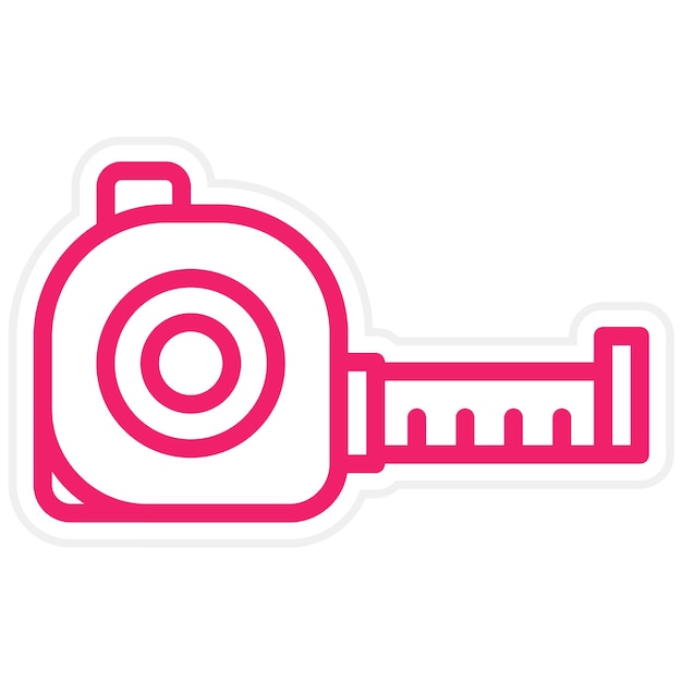 Diseño vectorial Estilo del icono de medición de la cinta