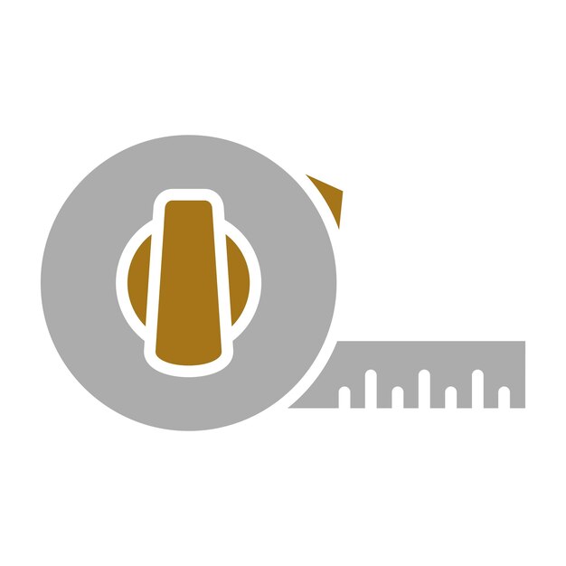 Diseño vectorial Estilo del icono de medición de la cinta