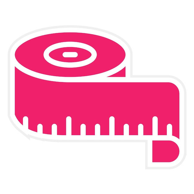 Diseño vectorial Estilo del icono de medición de la cinta