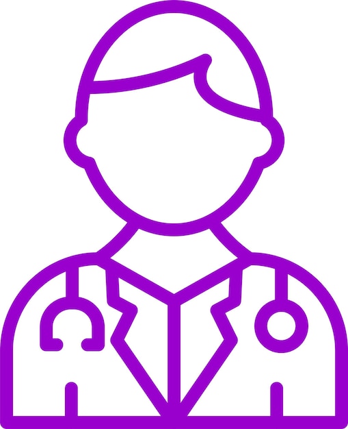 Diseño vectorial Estilo del icono del médico de la familia