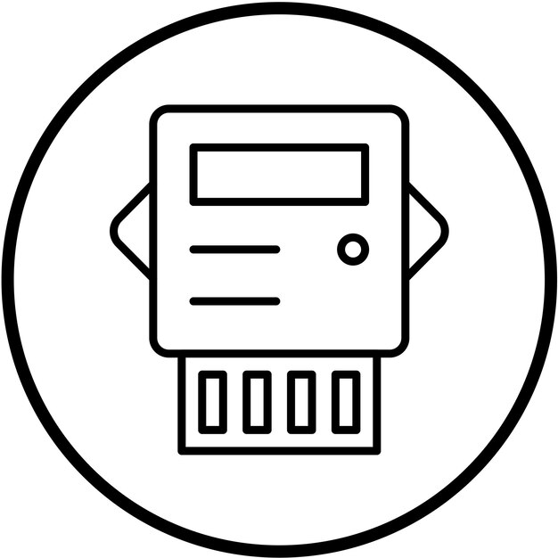 Diseño vectorial estilo del icono del medidor eléctrico