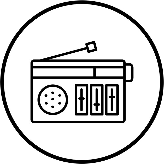Diseño vectorial Estilo de icono de medios analógicos