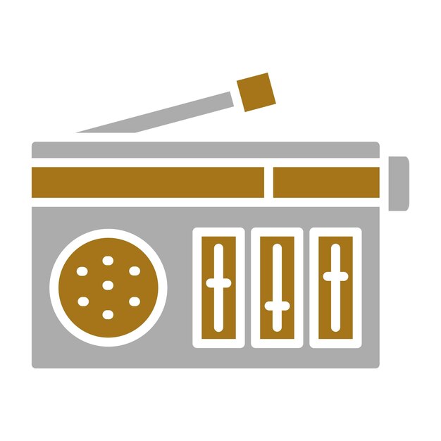 Diseño vectorial Estilo de icono de medios analógicos