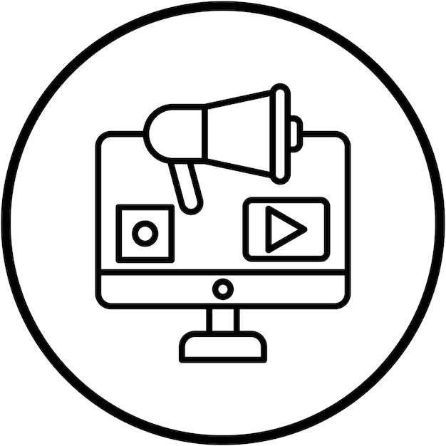 Diseño vectorial Estilo de icono de medios digitales