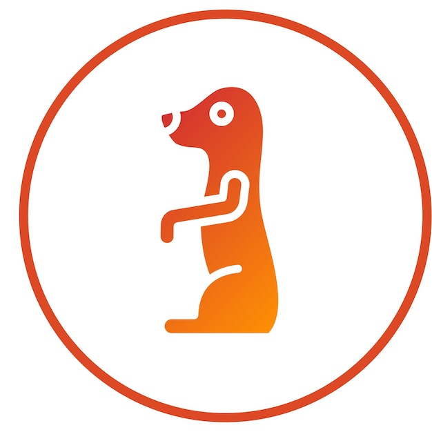 Diseño vectorial estilo de icono Meerkat