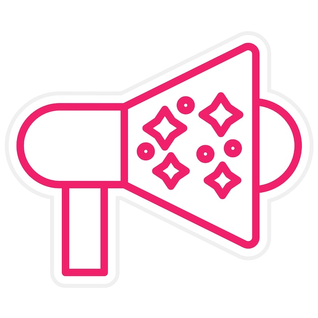 Diseño vectorial Estilo del icono del megáfono del año nuevo