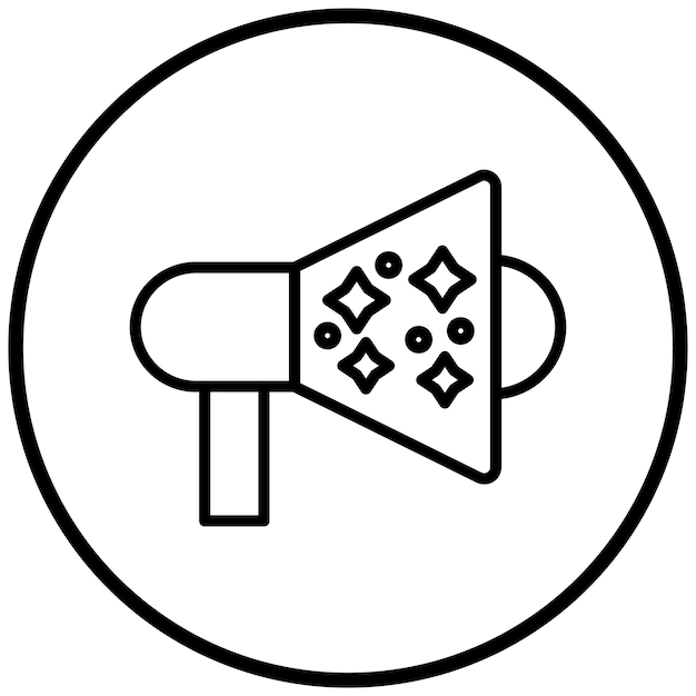 Diseño vectorial Estilo del icono del megáfono del año nuevo