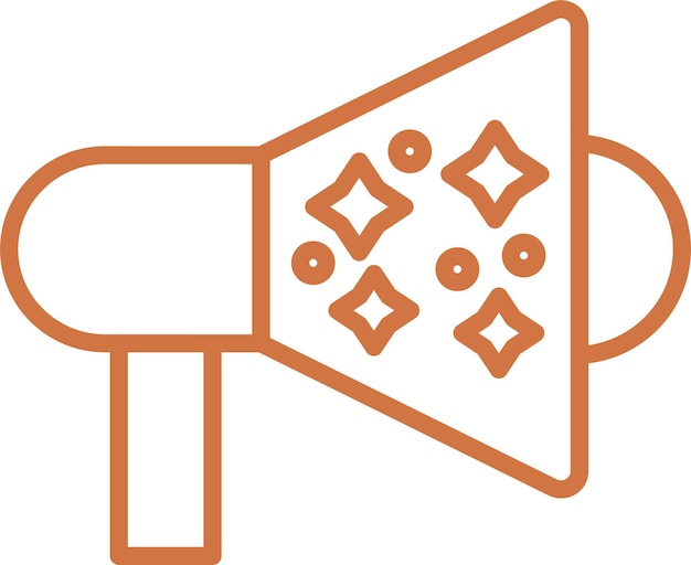 Diseño vectorial Estilo del icono del megáfono del año nuevo