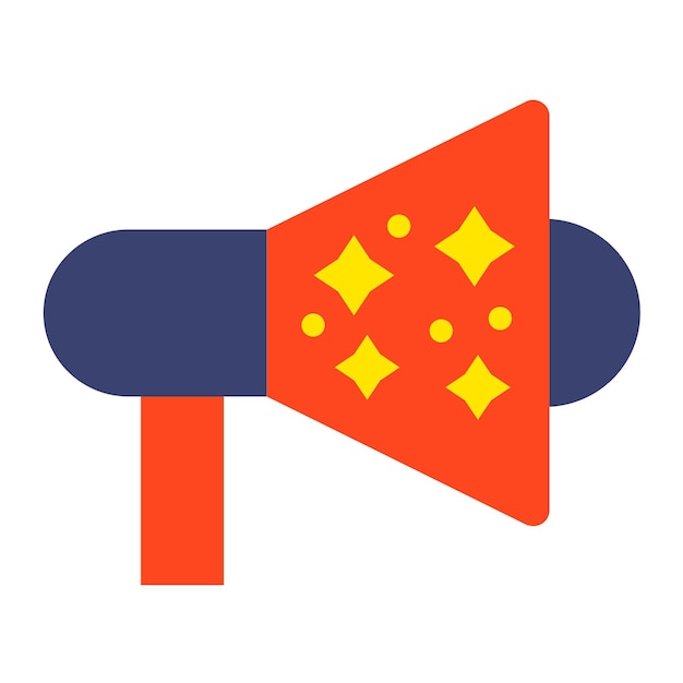 Diseño vectorial Estilo del icono del megáfono del año nuevo