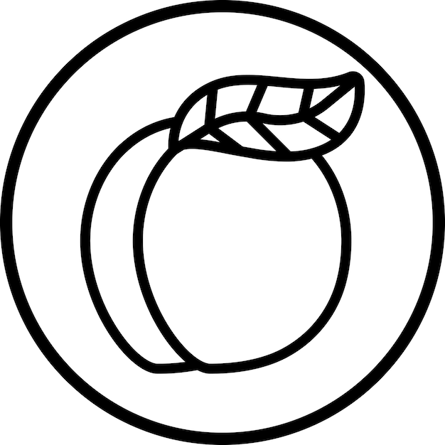 Diseño vectorial Estilo del icono de melocotón